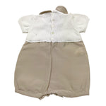 Colibri Pagliaccetto Bicolore Mezza Manica con Fiocco per Neonata 5TPAGL BIANCO/BEIGE COLIBRI 