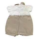 Colibri Pagliaccetto Bicolore Mezza Manica con Fiocco per Neonata 5TPAGL BIANCO/BEIGE COLIBRI 