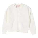 Elisabetta Franchi Cardigan Tinta Unita con Ricami per Bambina EFMA160 PANNA ELISABETTA FRANCHI 