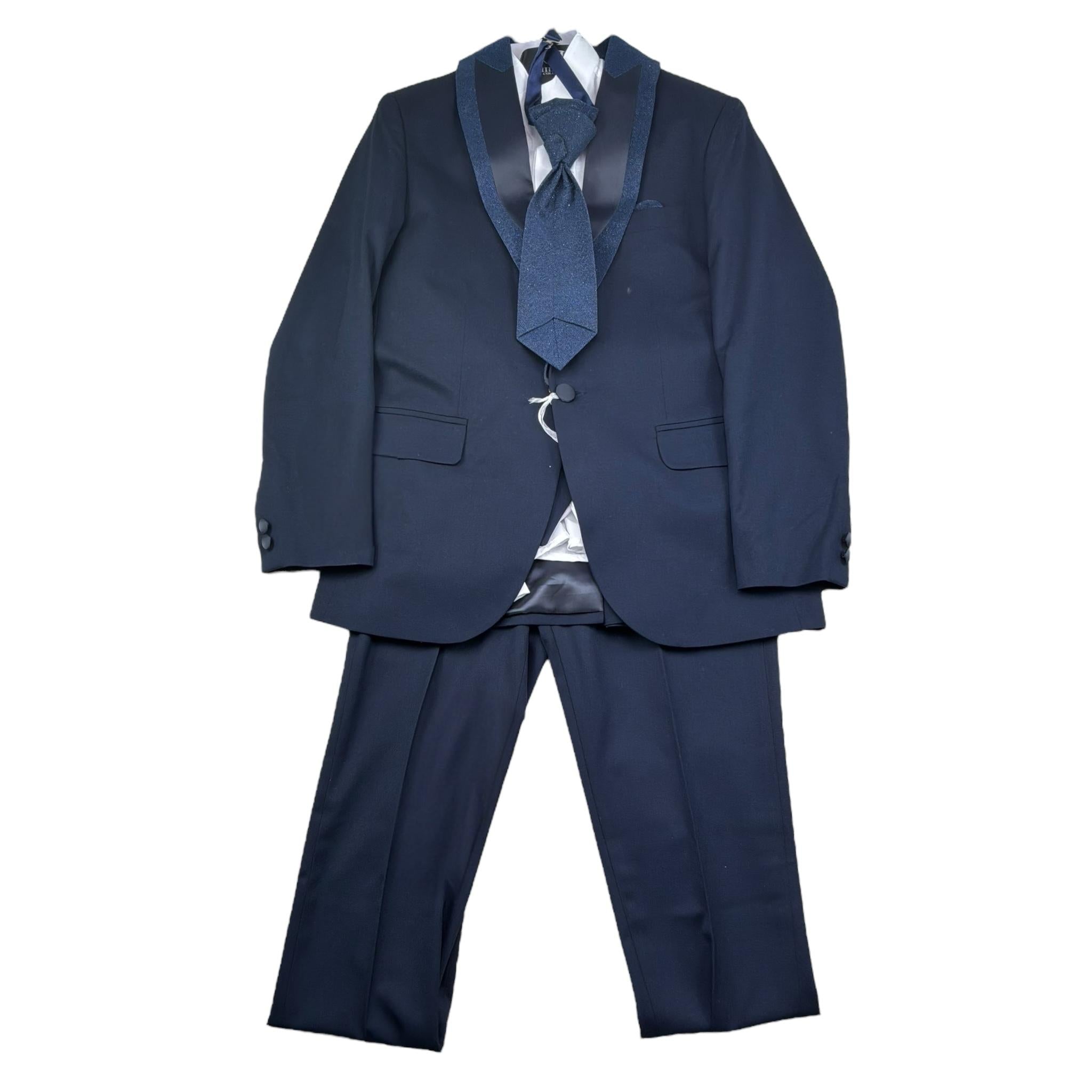 Antonio Notaro Completo 5 Pezzi Giacca-Gilet-Cravatta-Pantalone-Camicie per Bambino 2310B BLU ANTONIO NOTARO 