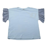 Liu Jo T-Shirt Girocollo tinta unita con Balze Azzurro per Bambina GA3212 AZZURRO LIU JO 