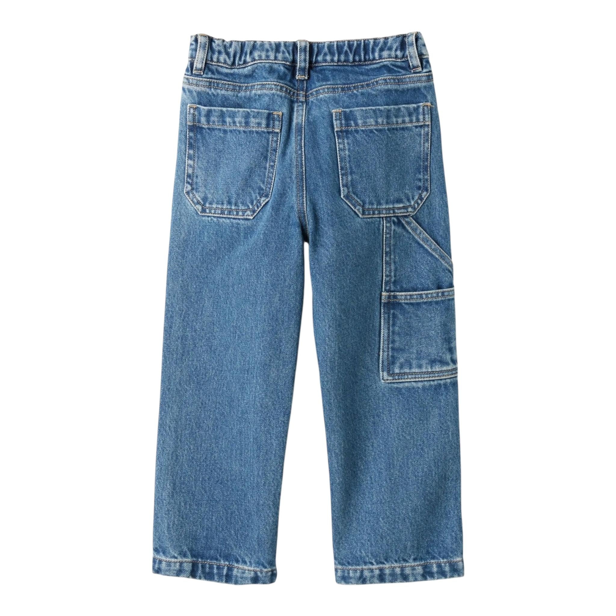 Il Gufo Jeans Tinta Unita Modello Cargo con Girovita Regolabile per Bambina P25PL452J0052 BLU IL GUFO 