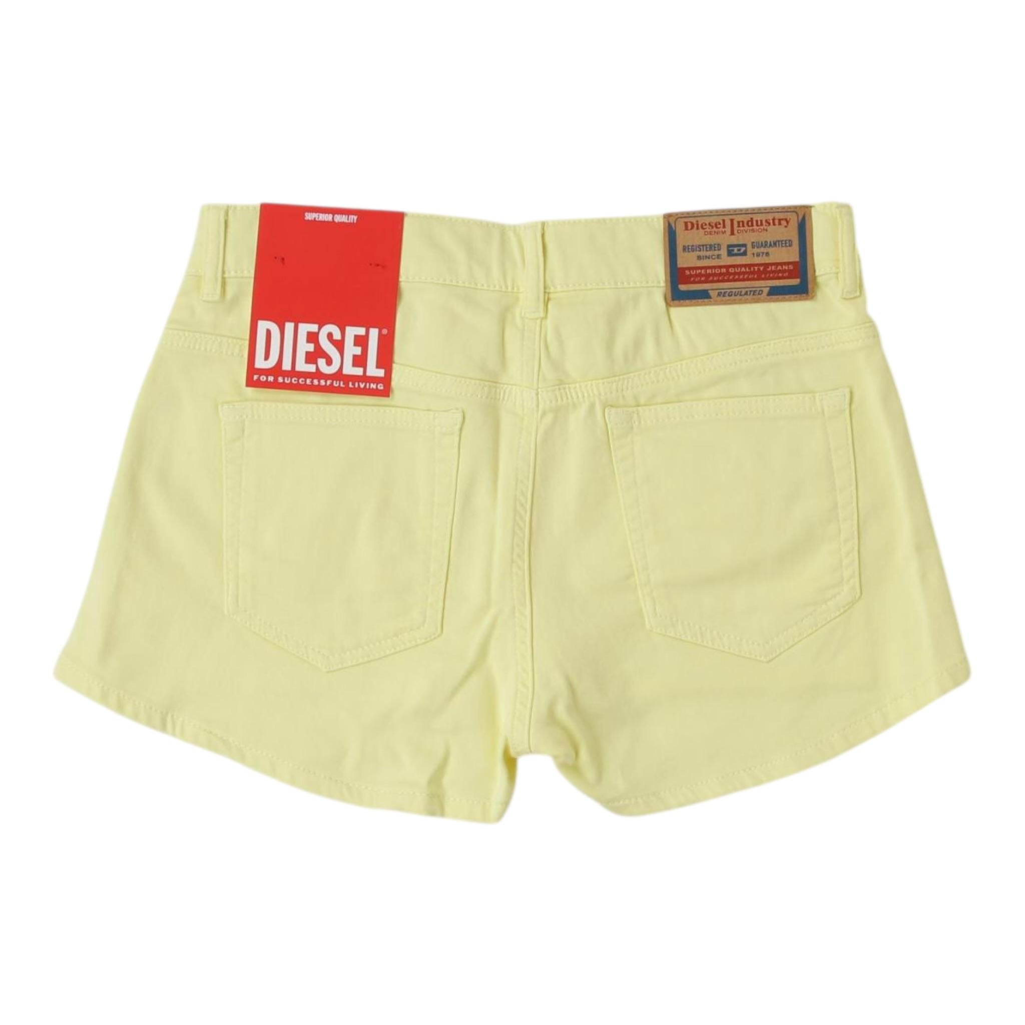 Diesel Short tinta unita con Girovita Regolabile Giallo per Bambina J01274 GIALLO DIESEL 