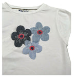 Malvi & Co T-Shirt Girocollo Tinta Unita con Applicazioni per Neonata S25M030CAJJ BIANCO MALVI & CO 