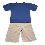 Moschino Completo 2 Pezzi Polo-Bermuda Bicolore per Bambino HUG00T BLU/BEIGE MOSCHINO 