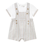 Mayoral Completo 2 Pezzi T-Shirt-Salopette Bicolore per Neonato 1621 BIANCO/BEIGE MAYORAL 