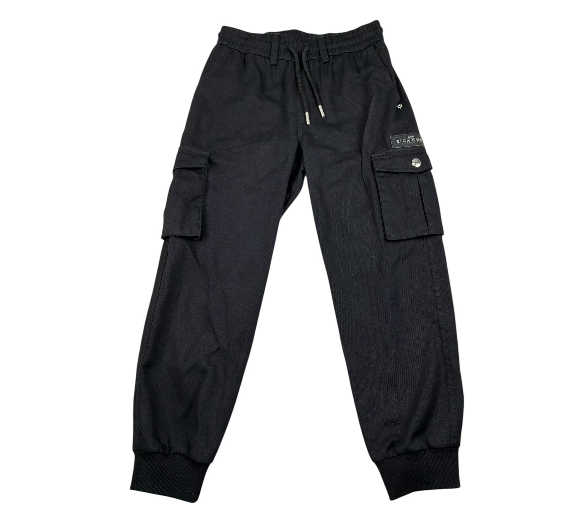 John Richmond Pantalone Tinta Unita con Elastico In Vita per Bambino RBP26160PA NERO JOHN RICHMOND 