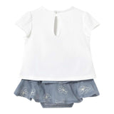 Mayoral Completo 2 Pezzi T-Shirt-Gonna con Coulotte Bicolore per Neonata IG0IG02906XPANNAX BIANCO/AZZURRO MAYORAL 