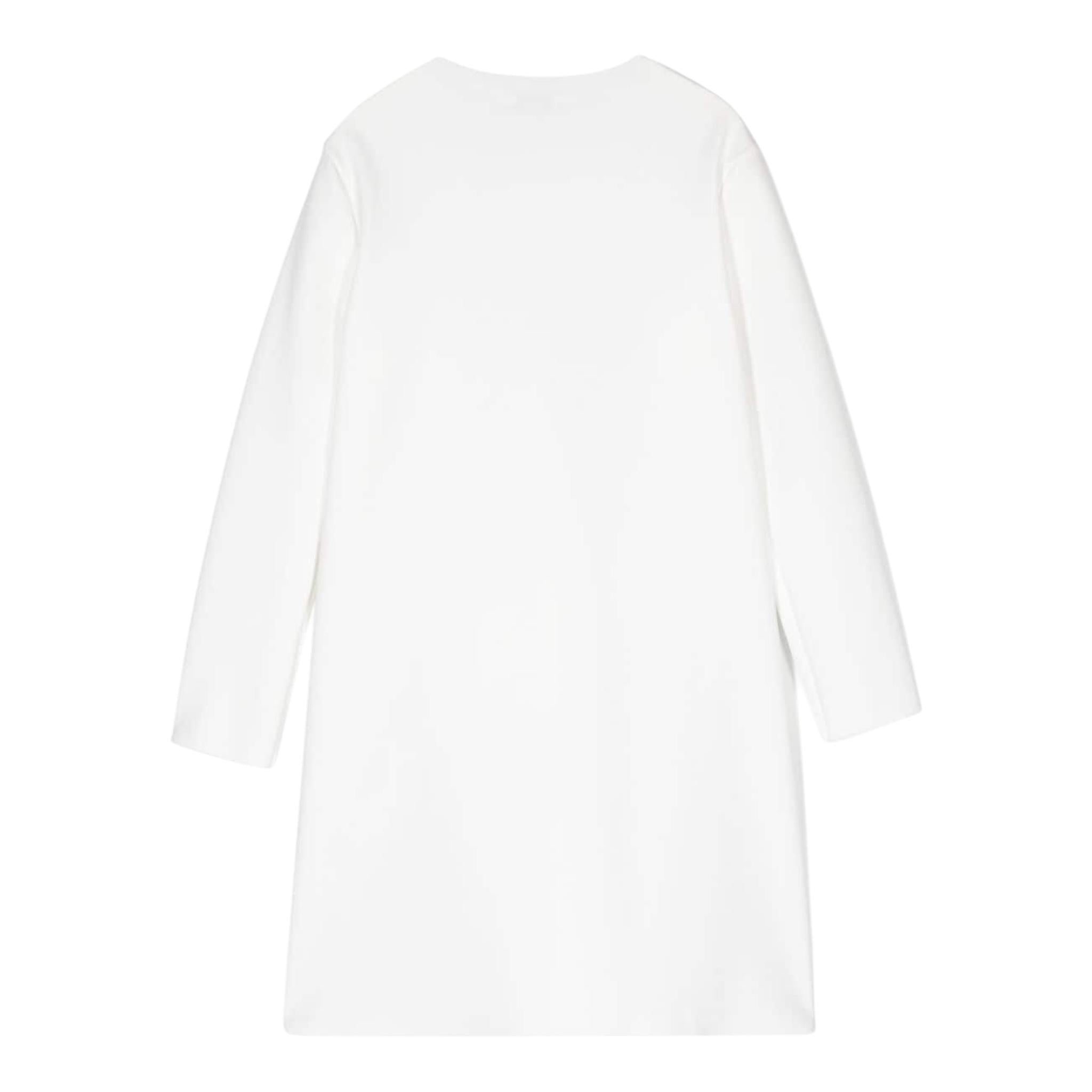 IL GUFO abito manica lunga tinta unita con applicazione Bianco per Bambina A24VL590N0057 BIANCO IL GUFO 