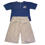 Moschino Completo 2 Pezzi Polo-Bermuda Bicolore per Bambino HUG00T BLU/BEIGE MOSCHINO 