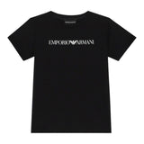 Emporio Armani T-Shirt Girocollo Tinta Unita con Stampa per Bambino 8N4N5 NERO EMPORIO ARMANI 