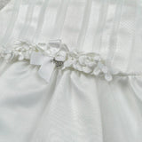 Barcellino Abito Cerimonia Tinta Unita con Applicazioni per Neonata 92611 BIANCO BARCELLINO 