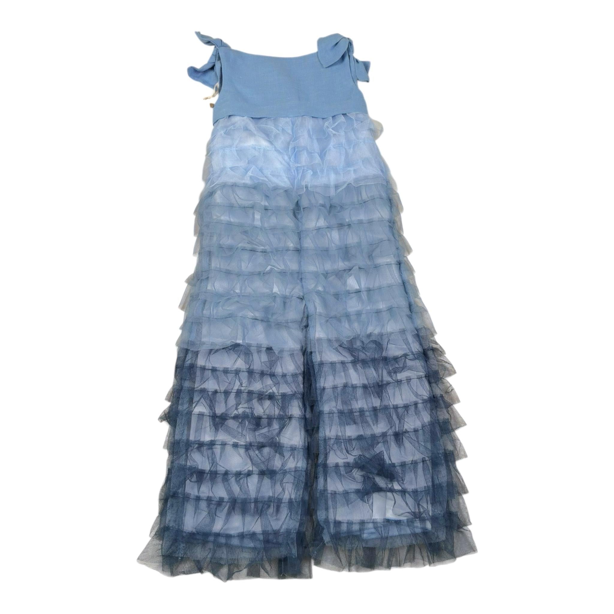 La Stupenderia Tuta Intera Tinta Unita con Tulle per Neonata CJTT92 AZZURRO LA STUPENDERIA 