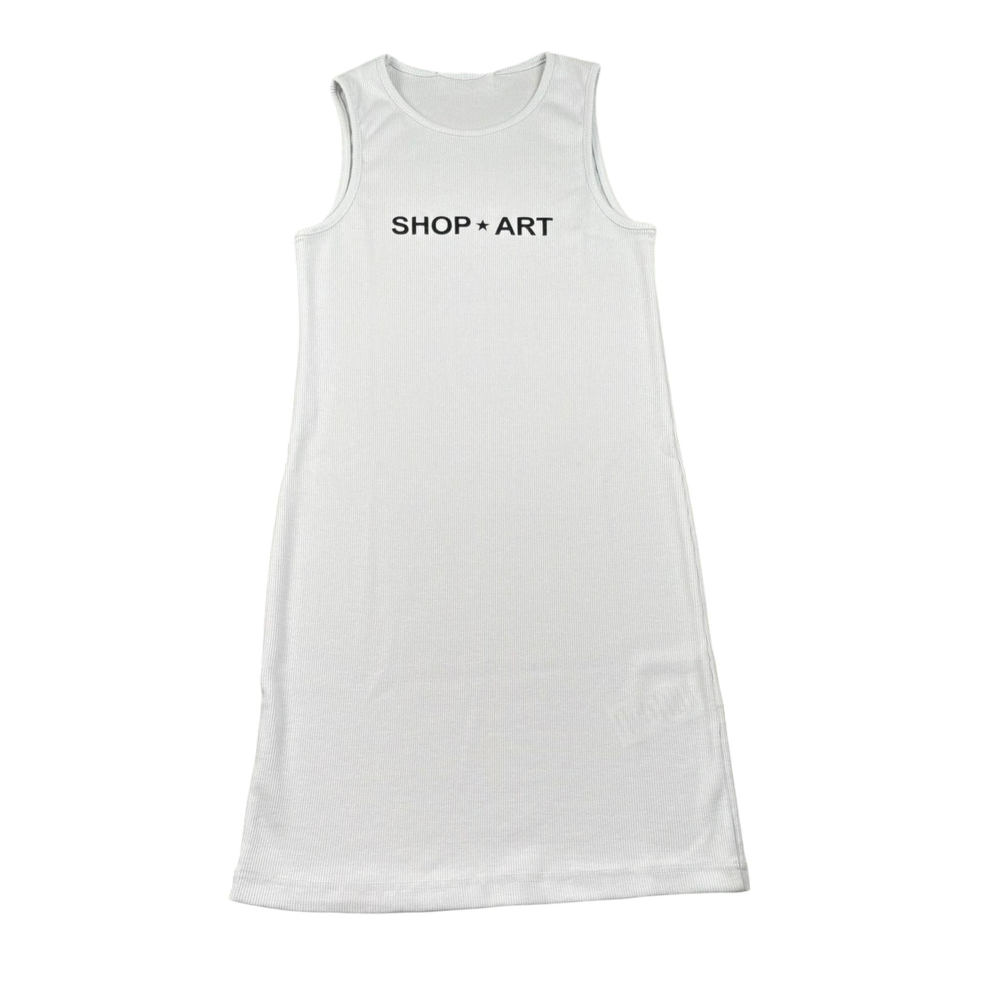 Shopart Abito Giromanica Tinta Unita con Stampa per Bambina SAJDR000409 BIANCO SHOPART 