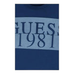 Guess T-Shirt Girocollo Tinta Unita con Stampa per Neonato N3GI02K8HM0 BLU GUESS 