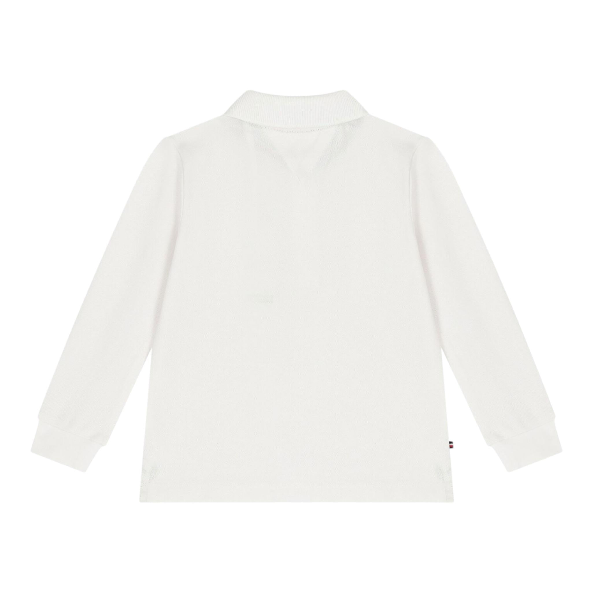 Tommy Hilfiger Polo Manica Lunga Tinta Unita per Neonato KN0KN01848 BIANCO TOMMY HILFIGER 