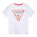Guess T-Shirt Tinta Unita con Stampa per Bambino N73I55K8HM0X BIANCO GUESS 
