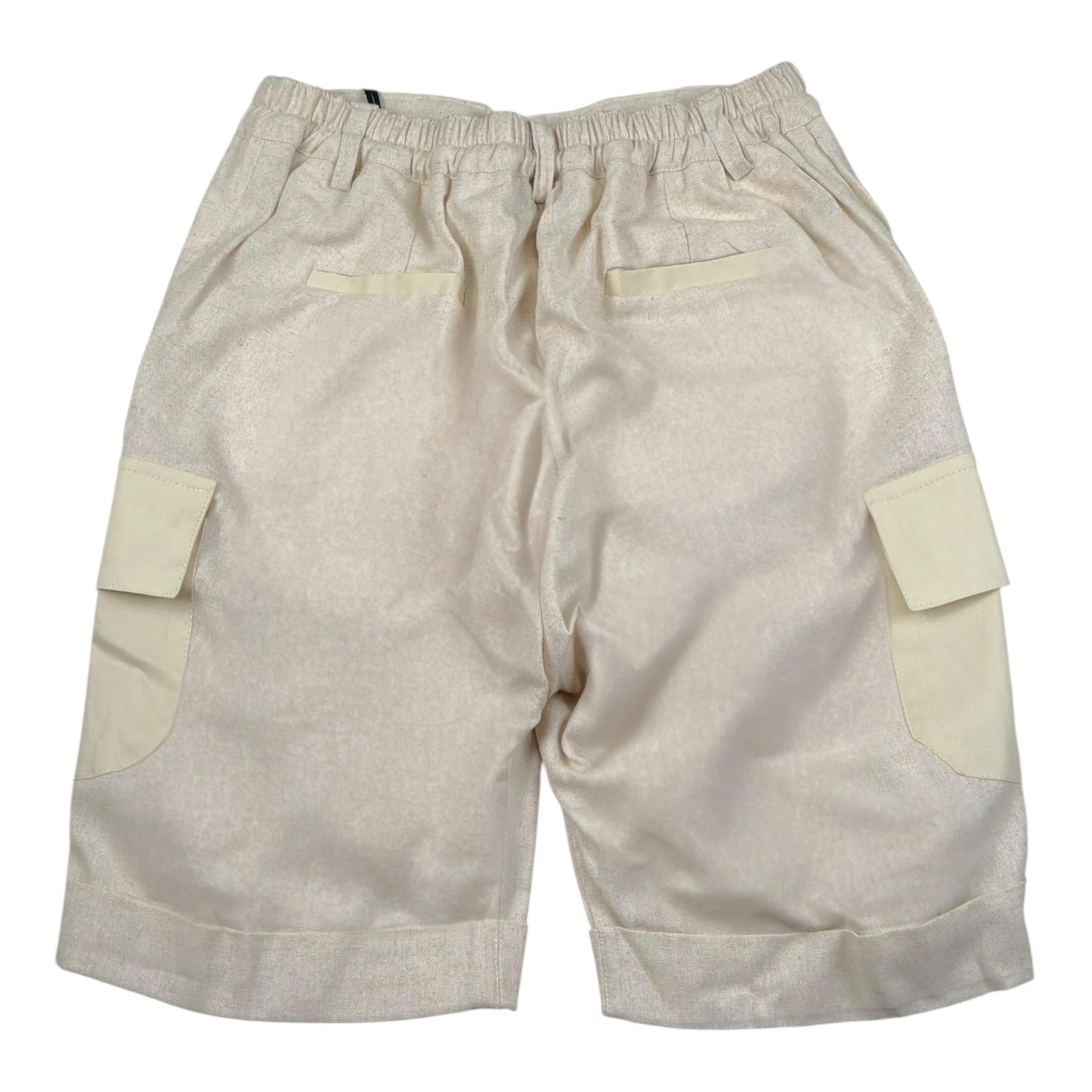 Emanuel Pris Bermuda In Denim Tinta Unita con Elastico In Vita per Bambino EBM5121R BEIGE EMANUEL PRIS 