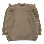 LITTLE BEAR maglia girocollo tinta unita cn rouches Fango per Neonata 5141N FANGO LITTLE BEAR 