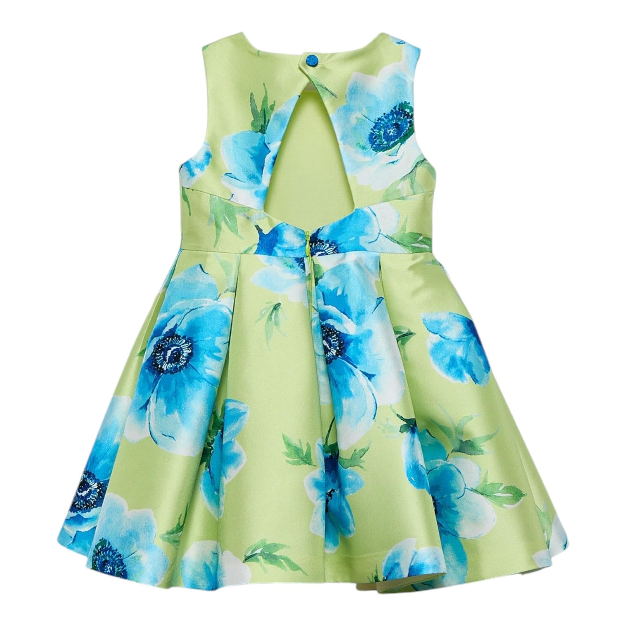 Abel & Lula Abito Giromanica Tinta Unita Fantasia Floreale per Bambina 5069 VERDE ABEL & LULA 