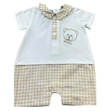Le Bebe Pagliaccetto Mezza Manica Bicolore per Neonato LBB5280 BIANCO/BEIGE LE BEBE 