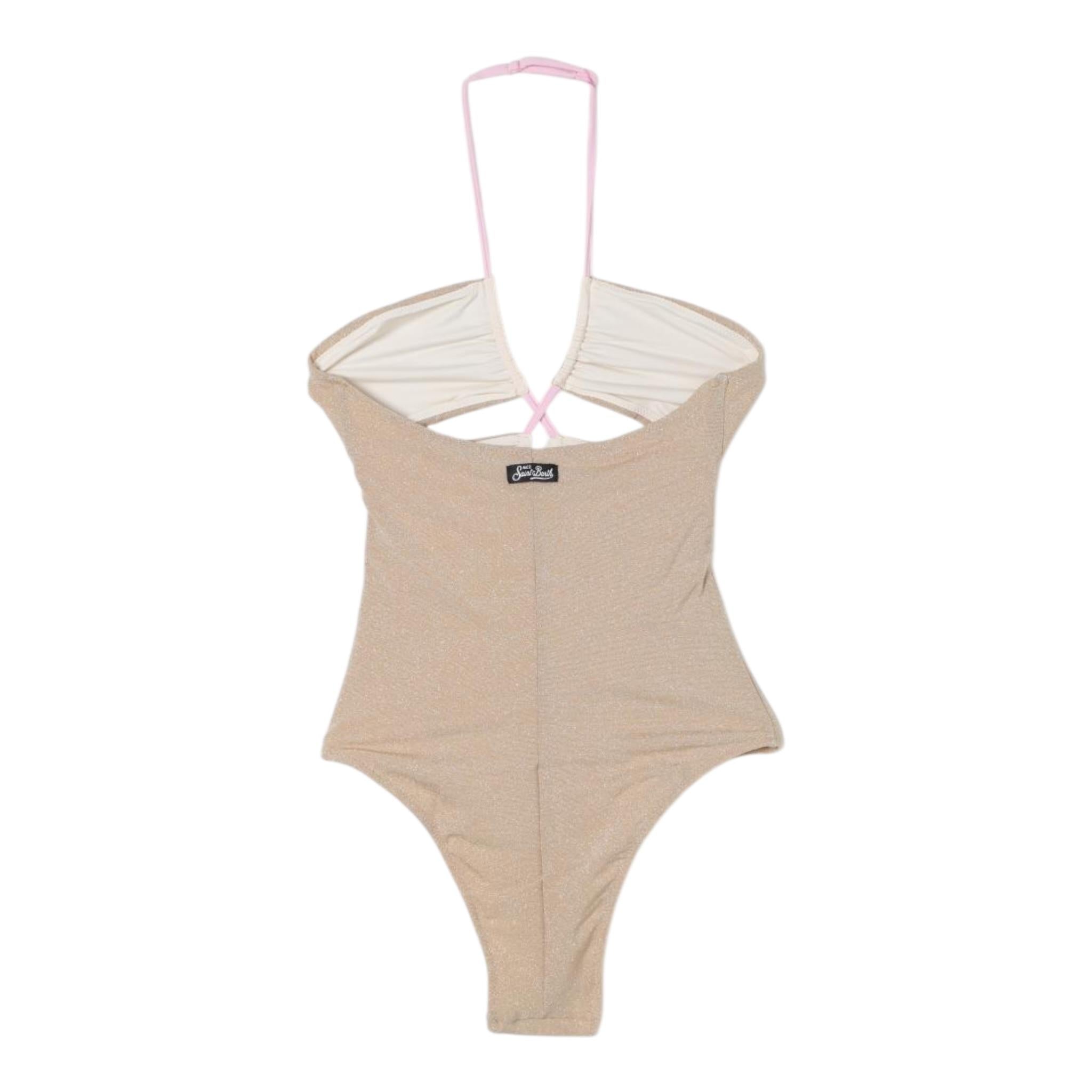 Saint Barth Costume Intero Tinta Unita Glitterato per Bambina KINSLEY ORO SAINT BARTH 