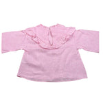 Kaos Camicia Tinta Unita con Balze per Bambina KS133 ROSA KAOS 