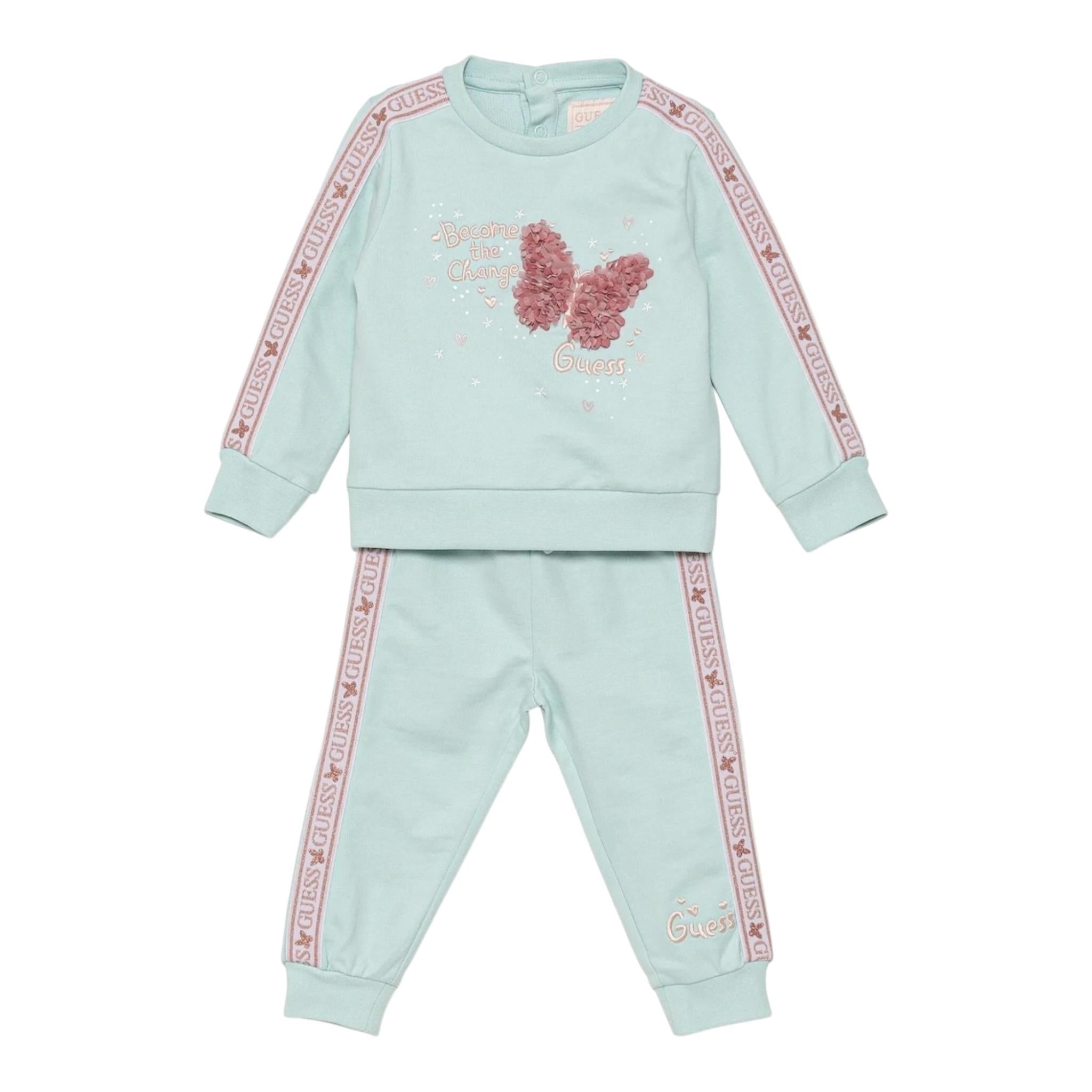 Gaelle completo 2 pezzi felpa-pantalone tinta unita A5RG19KA6R4 AZZURRO GUESS 