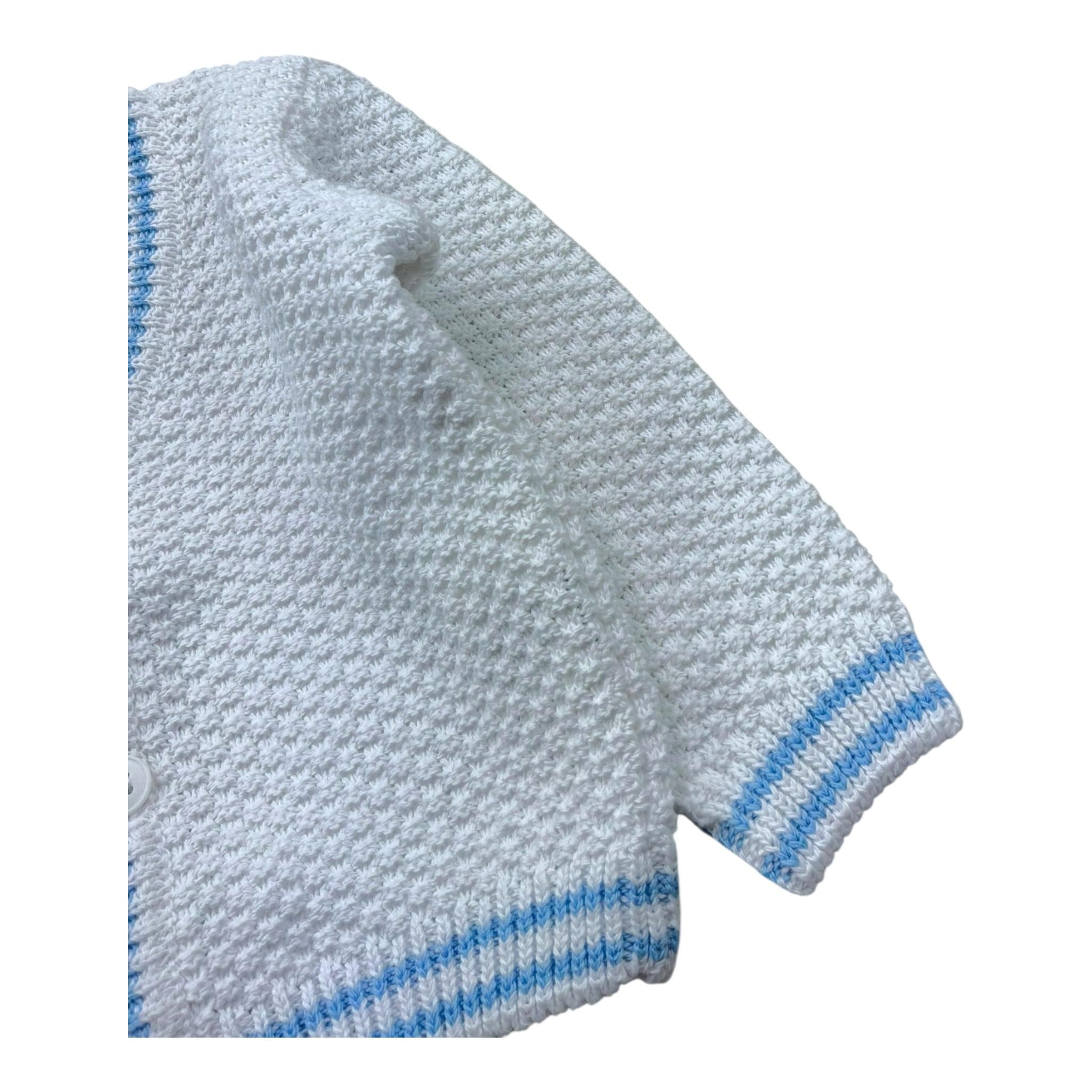 Manuel & Frank Cardigan Tinta Unita con Profili In Contrasto per Neonato DJEJ BIANCO MANUEL & FRANK 