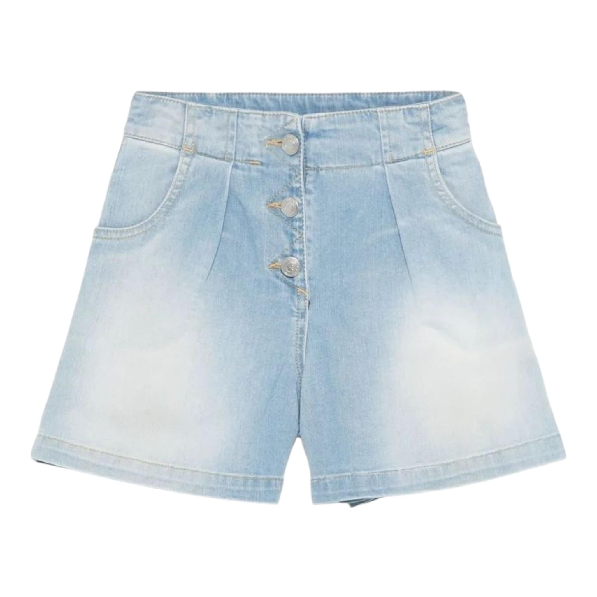 Etro Short Tinta Unita In Denim per Bambina GW6A49 AZZURRO ETRO 