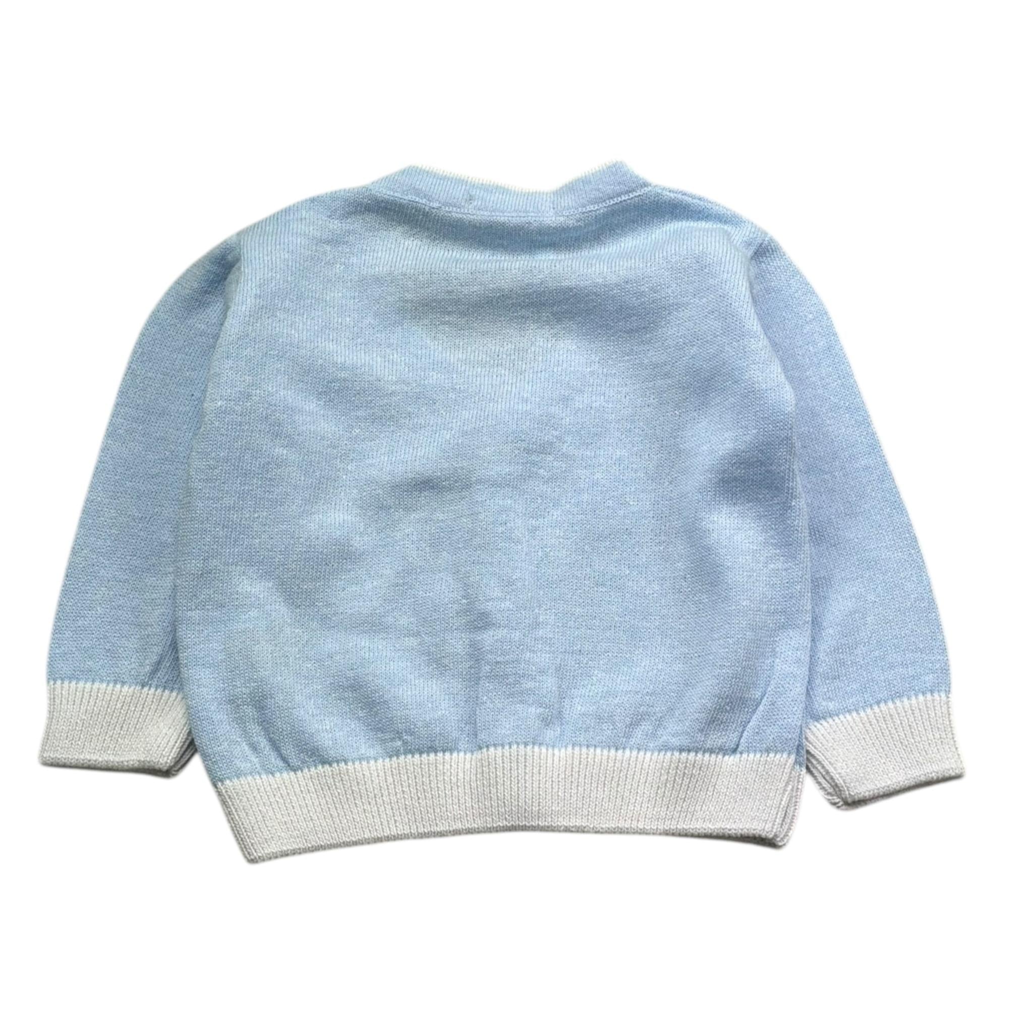 Manuel & Frank Cardigan Tinta Unita con Taschino per Neonato MF4235I AZZURRO MANUEL & FRANK 
