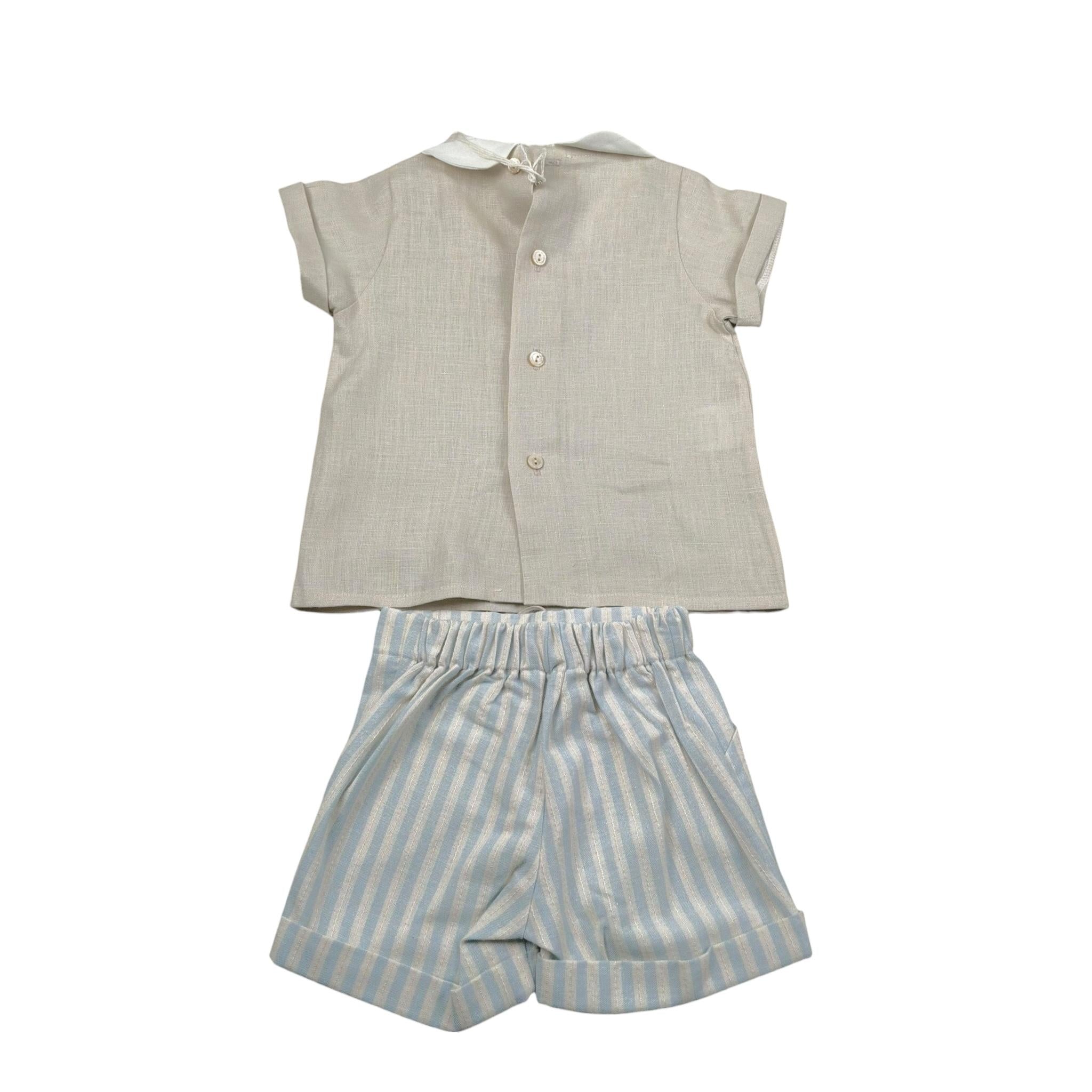 La Stupenderia Completo 2 Pezzi Camicia-Bermuda per Neonato TBCT57 BEIGE LA STUPENDERIA 