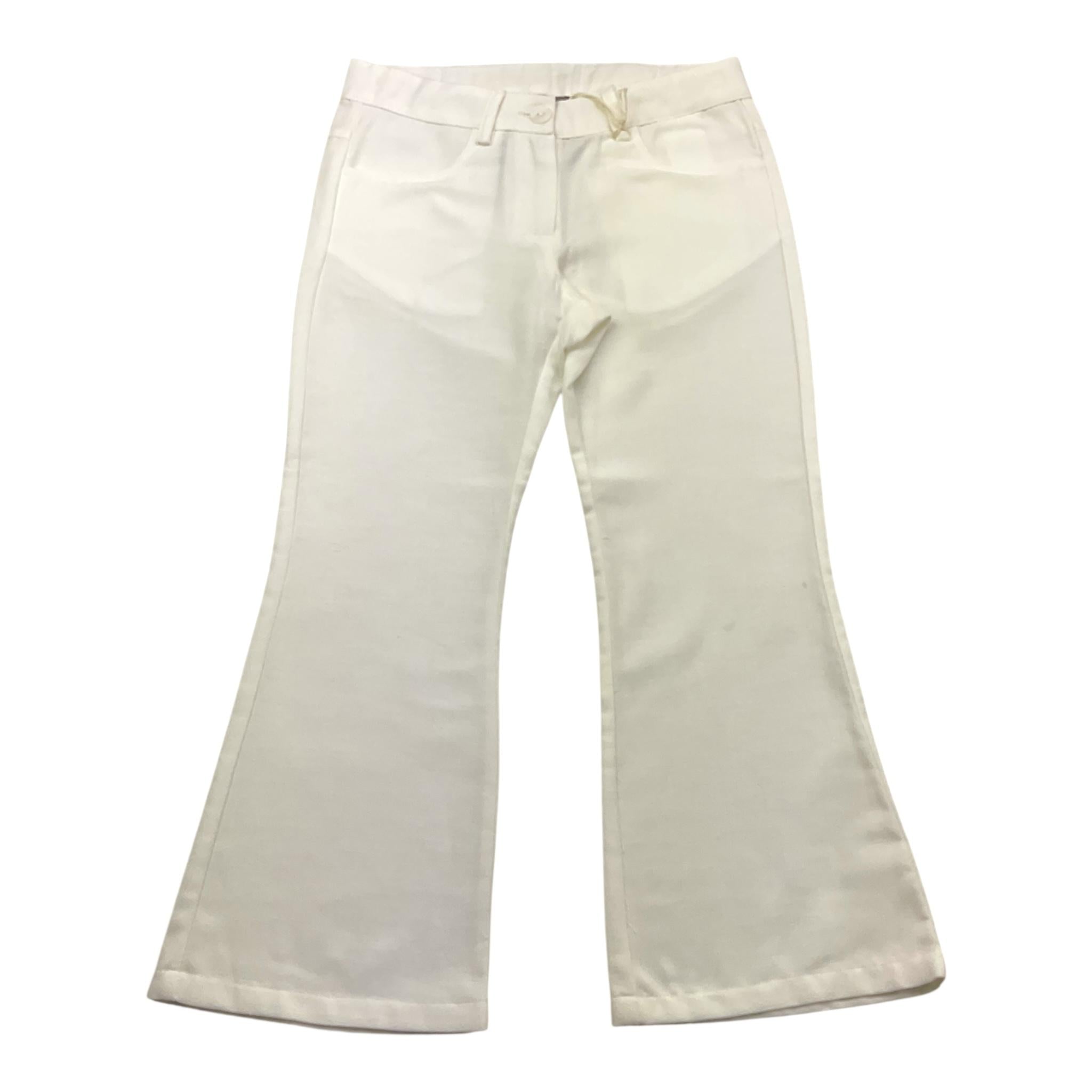 Little Bear Pantalone Tinta Unita Modello A Zampa per Bambina 8214 PANNA LITTLE BEAR 