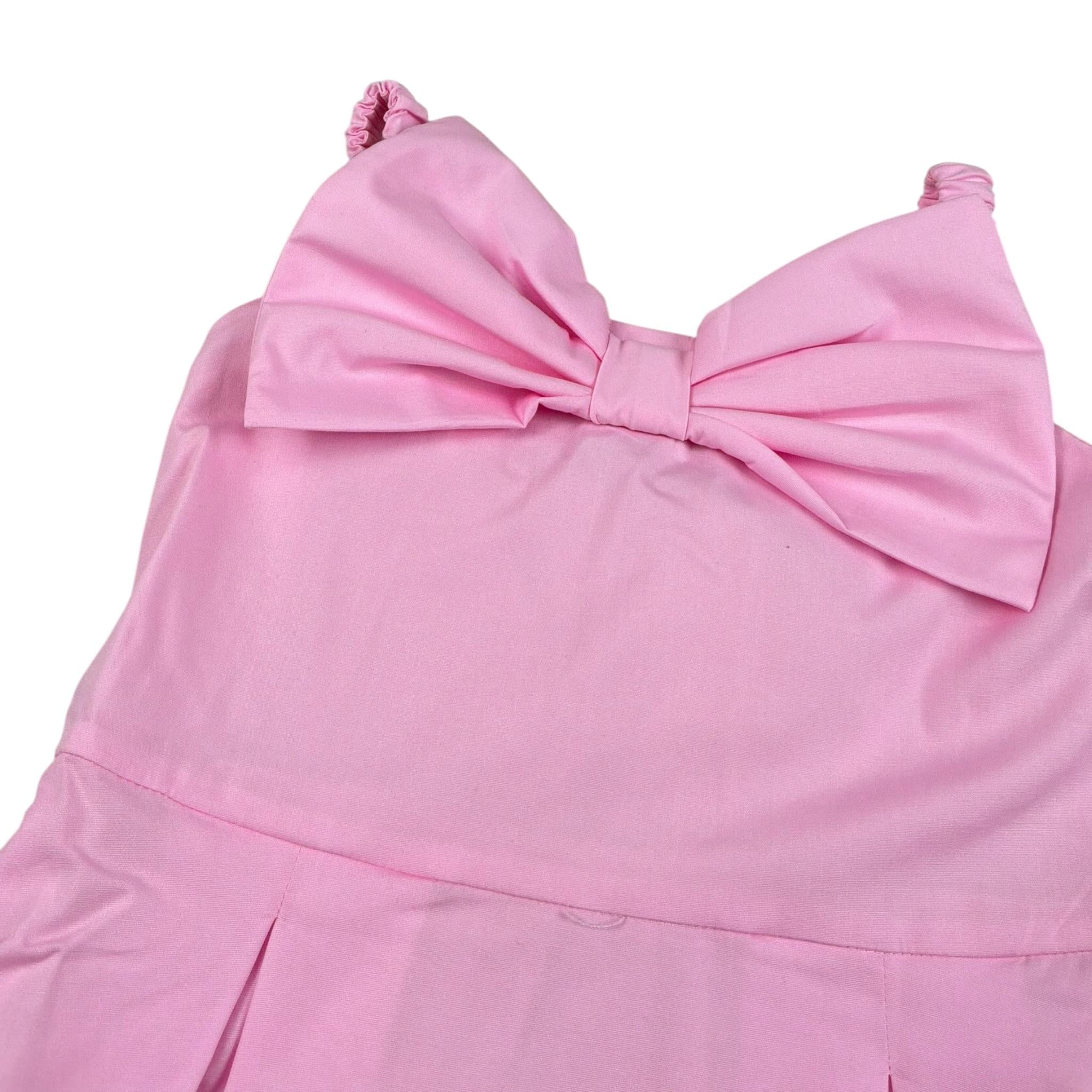 M+E' Abito Giromanica Tinta Unita con Fiocco per Bambina UE1266 ROSA M+E' 