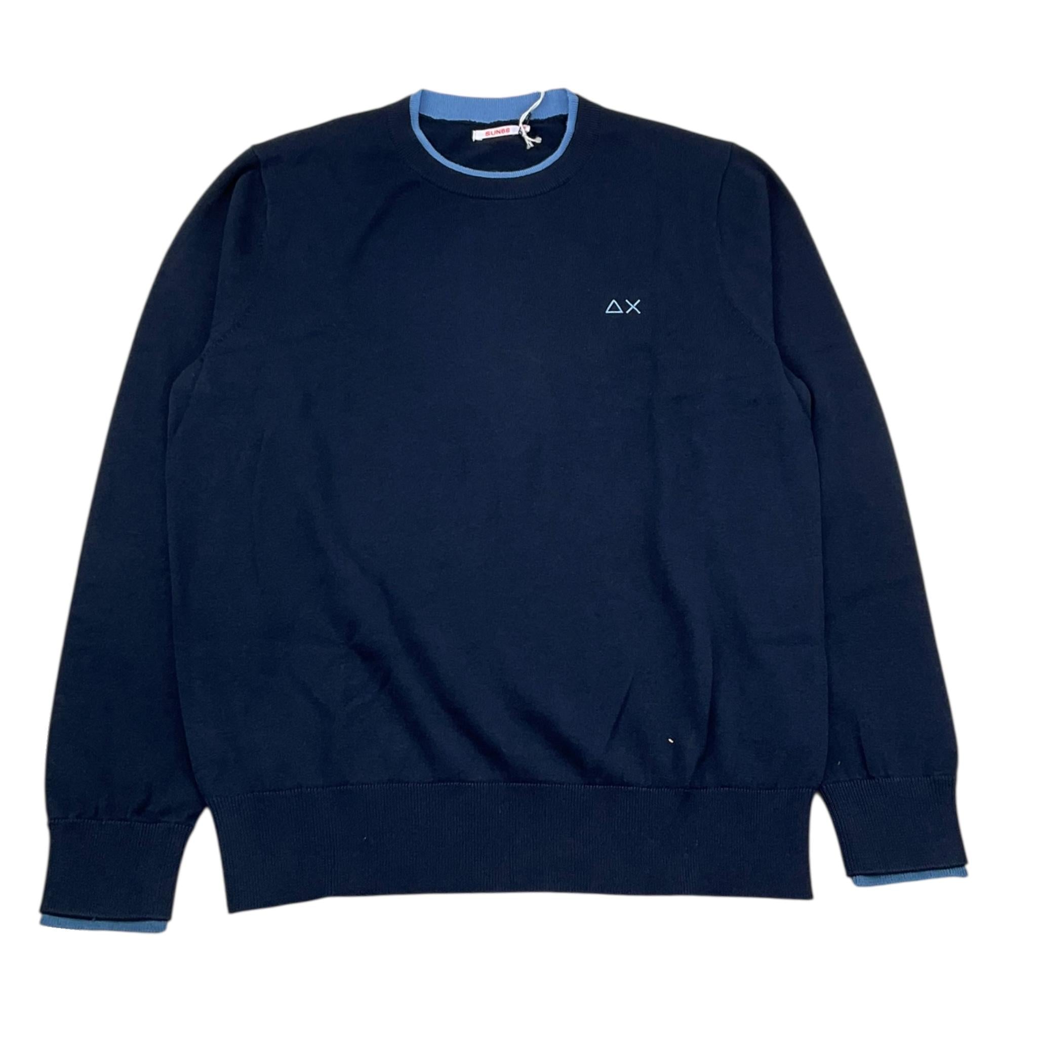 Sun68 Maglia Girocollo Tinta Unita per Bambino K35309S37 BLU SUN68 