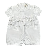 Nanan Pagliaccetto Tinta Unita con Ricami per Neonata E2049403B BIANCO NANAN 