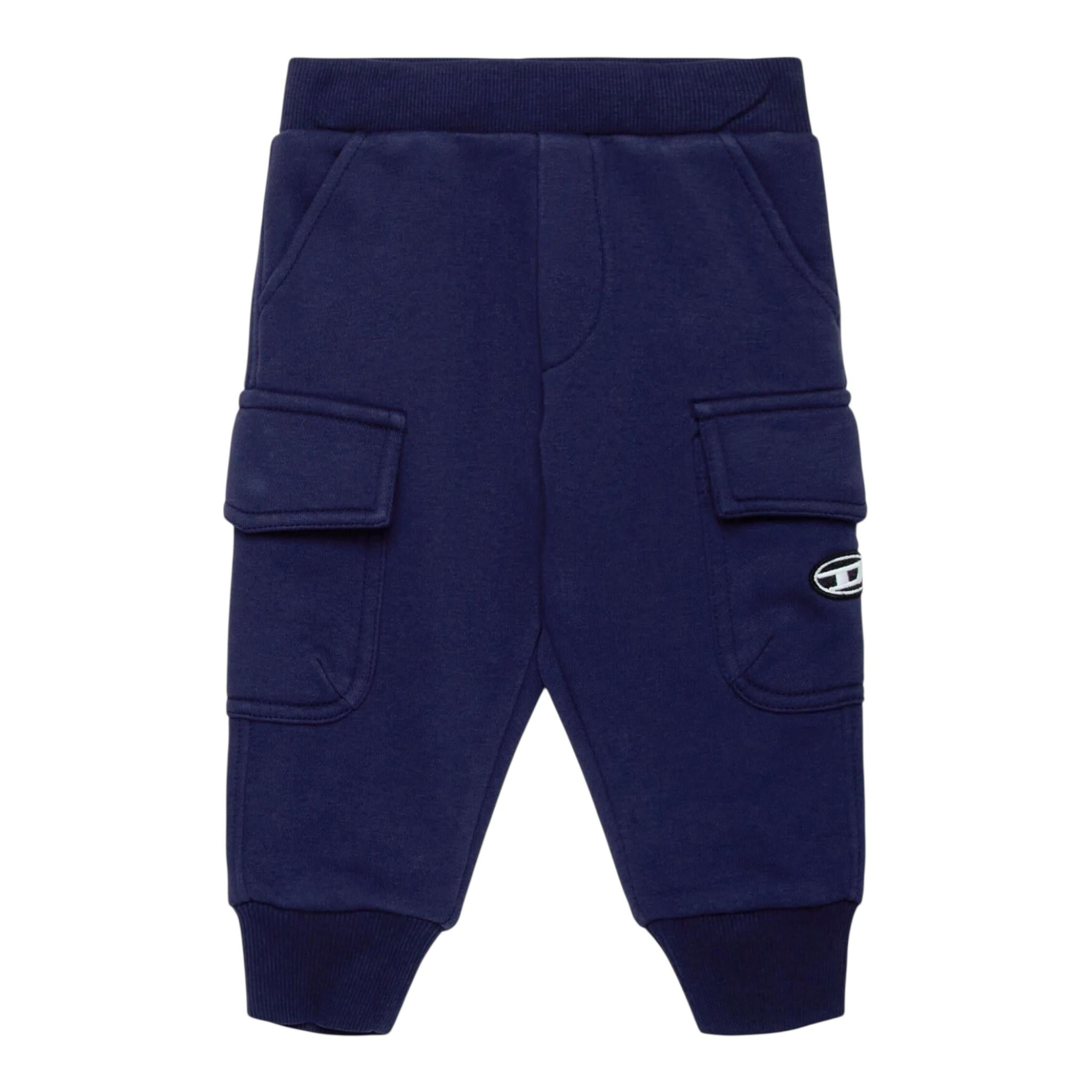 DIESEL pantalone tuta tinta unita cn tasche Blu per Neonato K00583 BLU DIESEL 