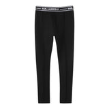 Karl Lagerfeld Leggins Tinta Unita con Elastico In Vita Logato per Bambina Z30452 NERO KARL LAGERFELD 