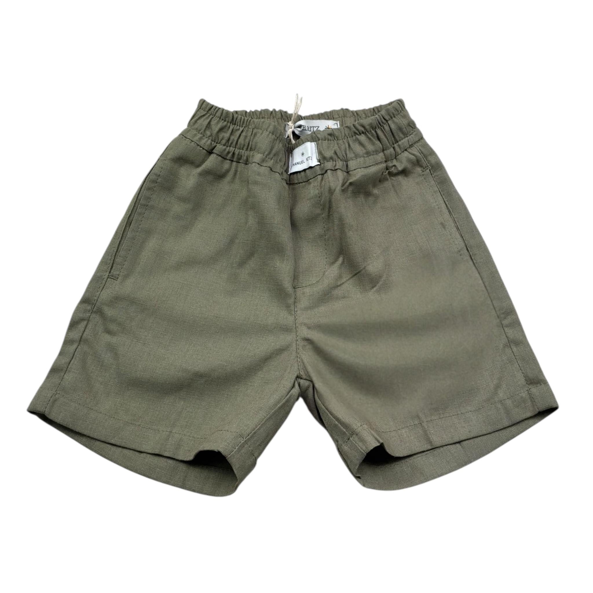Manuel Ritz Bermuda Tinta Unita con Elastico In Vita per Neonato MR3118N VERDE MANUEL RITZ 