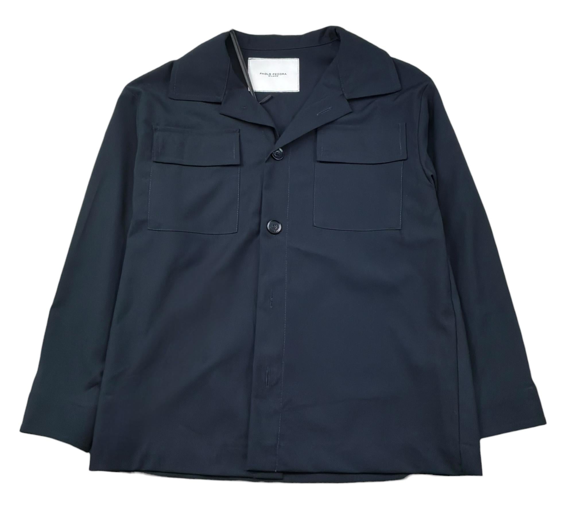 Paolo Pecora Camicia Manica Lunga Tinta Unita con Tasconi per Bambino PP4193 BLU PAOLO PECORA 