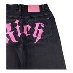 JOHN RICHMOND jeans tinta unita con stampa logo posteriore Nero per Bambina RGA24130JEX NERO JOHN RICHMOND 