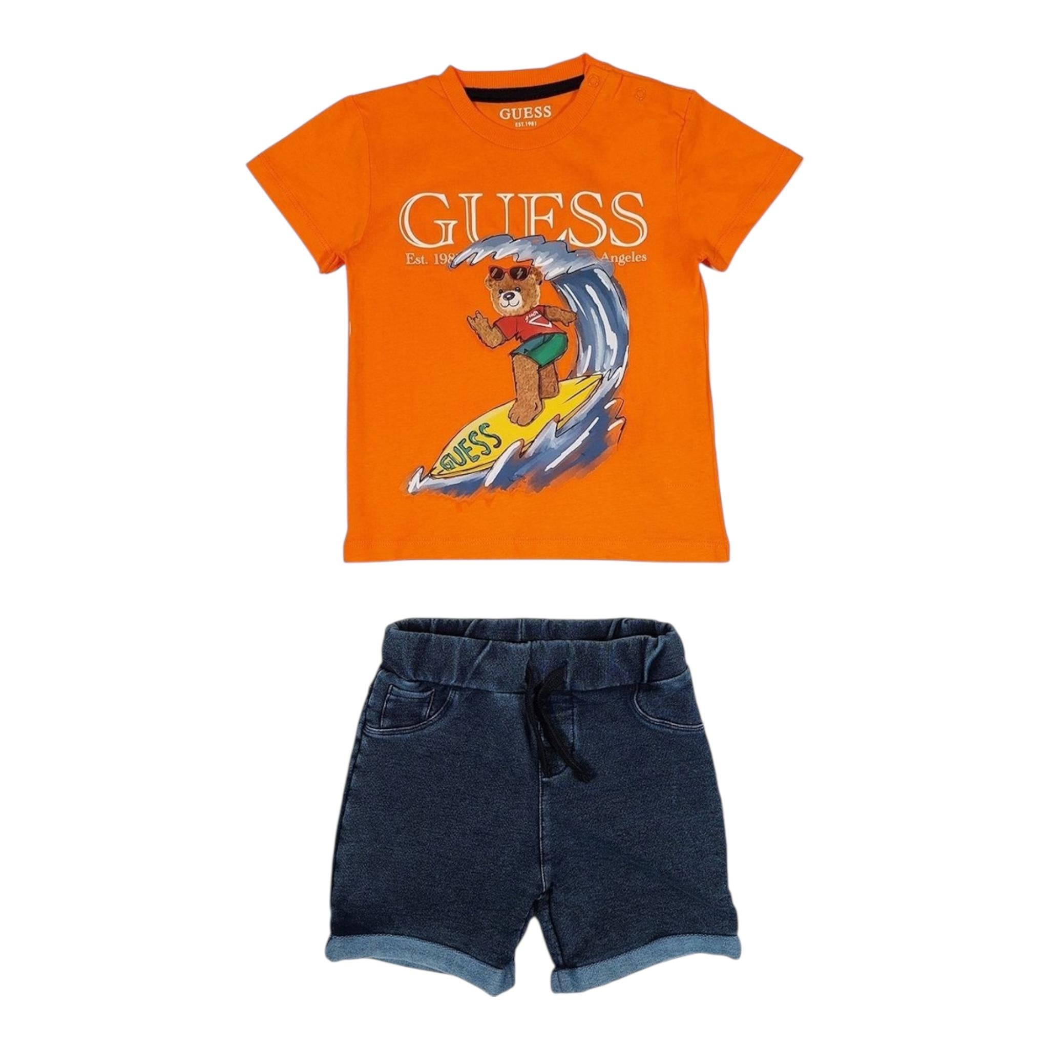 Guess Completo 2 Pezzi T-Shirt-Bermuda per Neonato I5GG15K8HM4 ARANCIONE GUESS 
