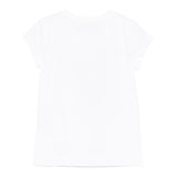 Monnalisa T-Shirt Girocollo Tinta Unita con Brillantini per Bambina 19E617X BIANCO MONNALISA 