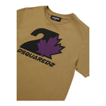 DSQUARED2 t-shirt girocollo tinta unita con stampa Verde per Bambino DQ2471X VERDE DSQUARED2 