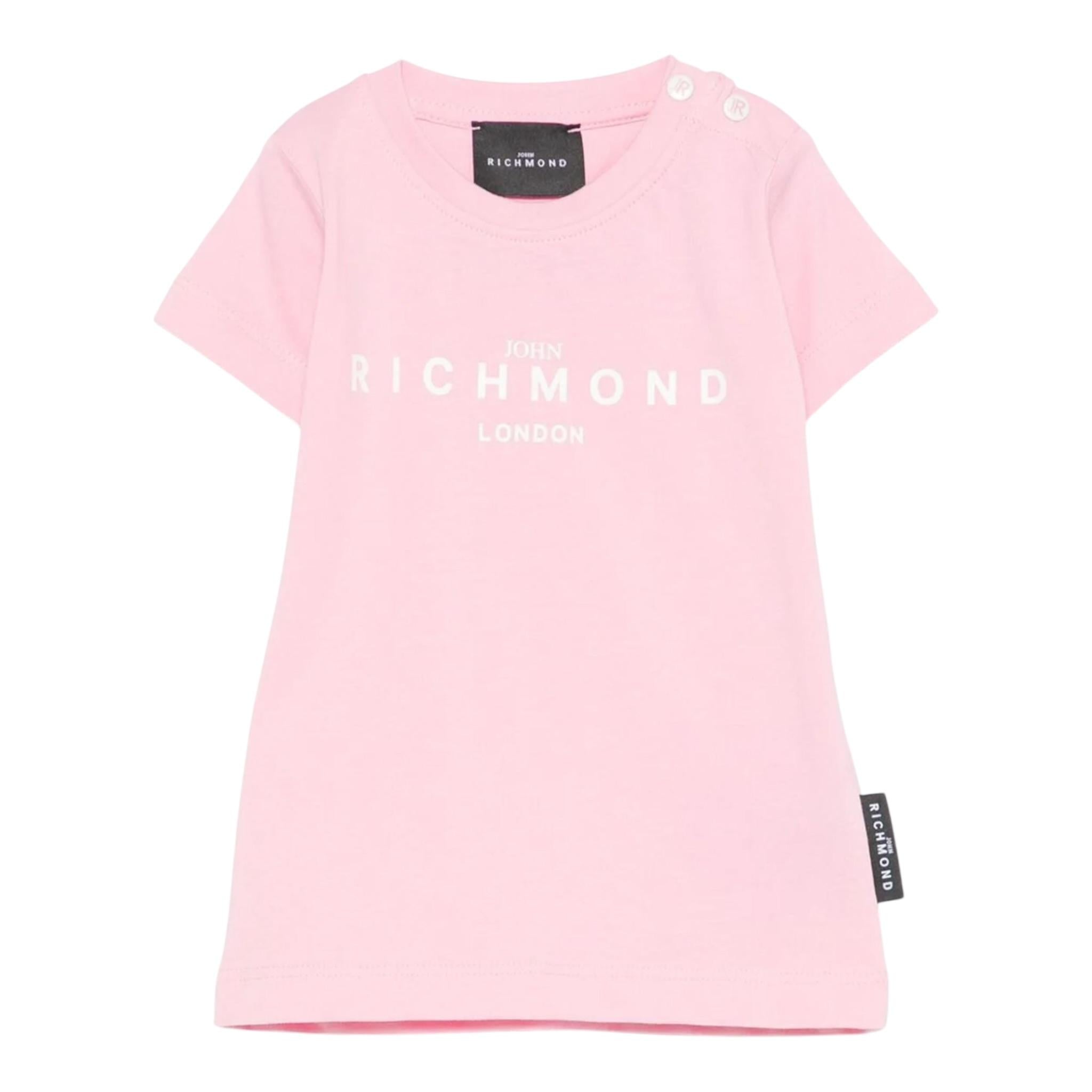John Richmond T-Shirt Girocollo Tinta Unita con Stampa per Neonata RIP25002TSXXXXX ROSA JOHN RICHMOND 