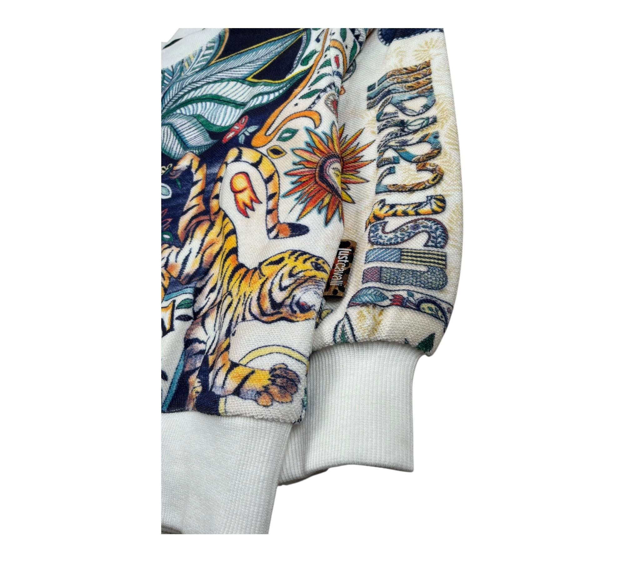 Just Cavalli Felpa Chiusa Girocollo Stampa Fantasia per Bambino JBP26063FE BIANCO JUST CAVALLI 