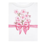 Monnalisa T-Shirt Girocollo Tinta Unita con Stampa per Bambina 11E609X BIANCO MONNALISA 
