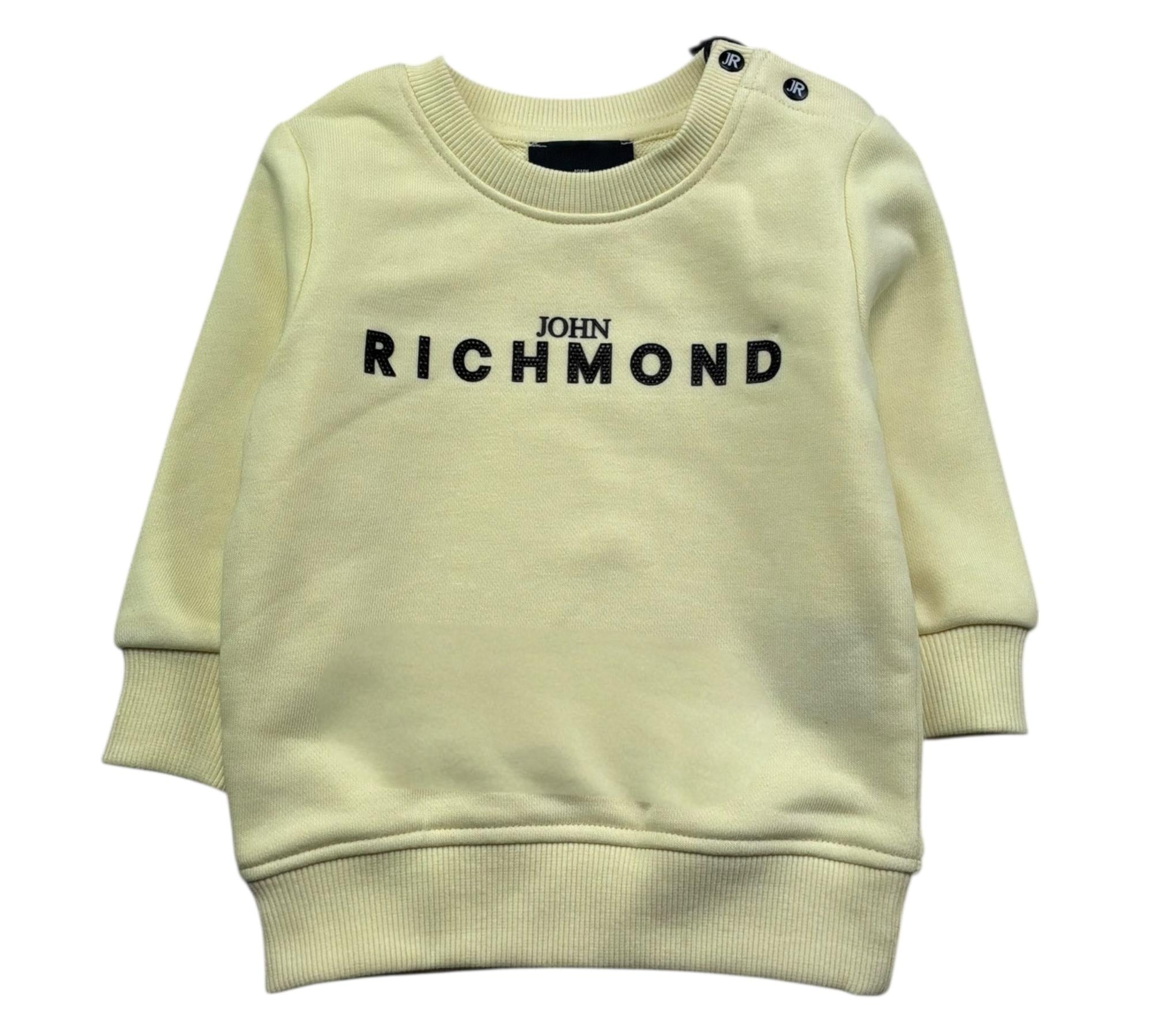 John Richmond Felpa Chiusa Girocollo Tinta Unita con Stampa per Neonato RIP26002FE GIALLO JOHN RICHMOND 