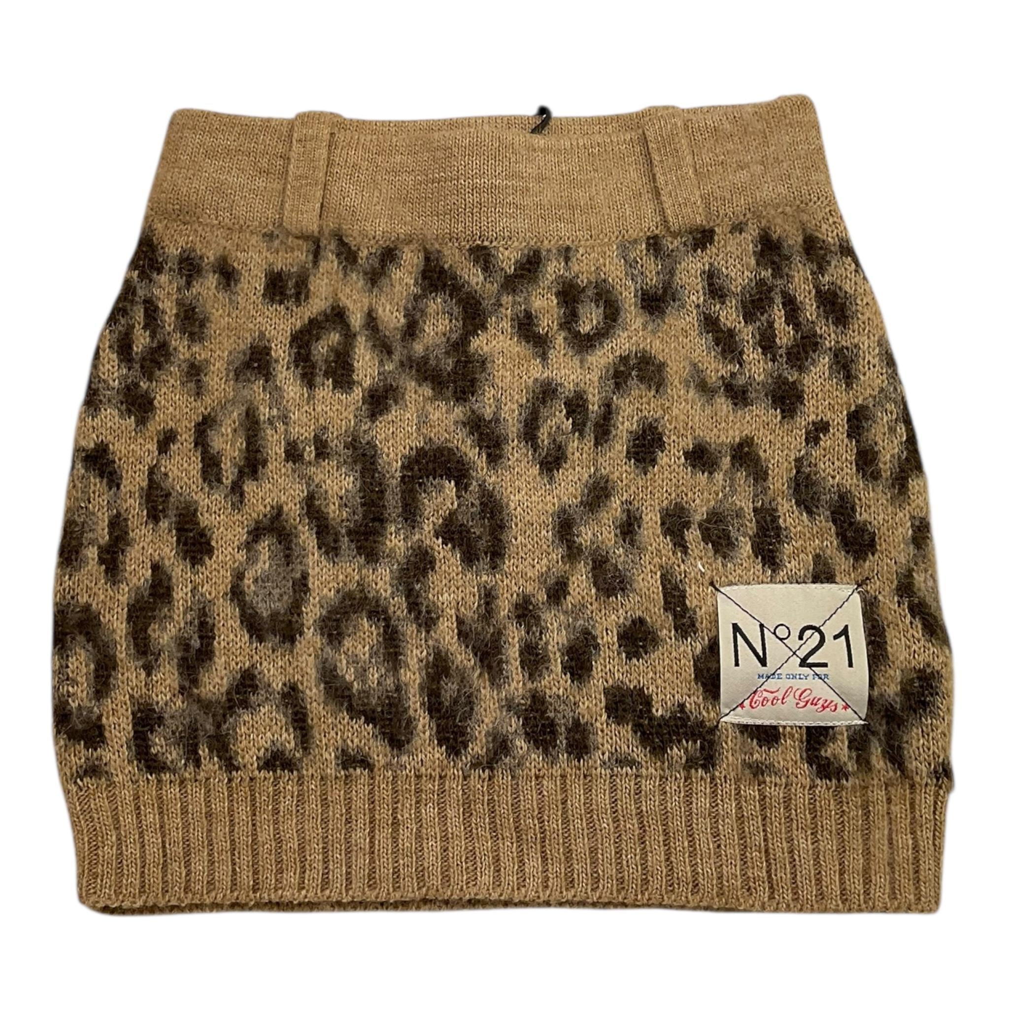 N°21 gonna tinta unita con fantasia maculato Beige per Bambina N21994X BEIGE N°21 