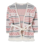 LIU JO cardigan stampa fantasia con cinturino Panna per Bambina KF4093 PANNA LIU JO 
